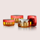 Square Face Cream Jars / 15ML 30ML 50ML Plastic Cream Containers GR705A