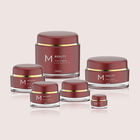 Red Plastic Cosmetic Jars Thick Wall For Face Cream Makeup Pots Jars GR712A